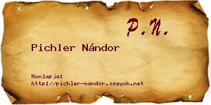 Pichler Nándor névjegykártya